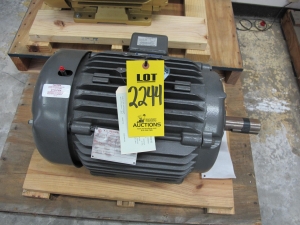 MOTOR, ELECTRIC TYPE, 25 HORSEPOWER, 460VAC ELEC RATING, 3512 RPM, 256TZ FRAME, 27.2 AMPS, TEFC ENCLOSURE, CONTINUOUS DUTY , 1.15 SERVICE FACTOR, TERMINAL BOX LOCATION IS F2. 1.654" TOLERANCE +0.000/-0.002" SHAFT. KEY-WAY WIDTH 0.465" +/- 0.005 KEY-WAY LENGTH 3.875" INSULATION CLASS F NEMA DESIGN B NEMA CODE H 2 - 65W, 120V SPACE HEATERS BALDOR SPECIFICATION 09H546Z645G1, PART # 09H546Z645G1 (W-44) LOADING & HANDLING FEE $15-